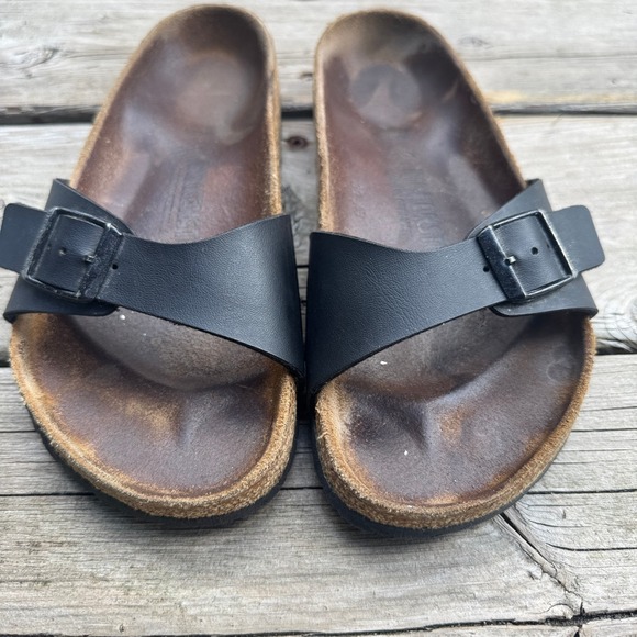 Birkenstock US 8 Madrid One Strap Black Slip‎ On Slides Sandals Women's 36 - Picture 2 of 8